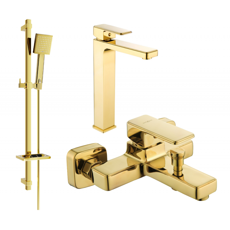 Mexen Cetus DQ45 conjunto para banheira, dourado - 744313DQ45-50