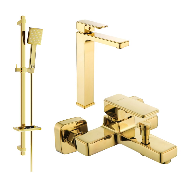 Mexen Cetus DQ45 kupaonski set, zlatni - 744313DQ45-50