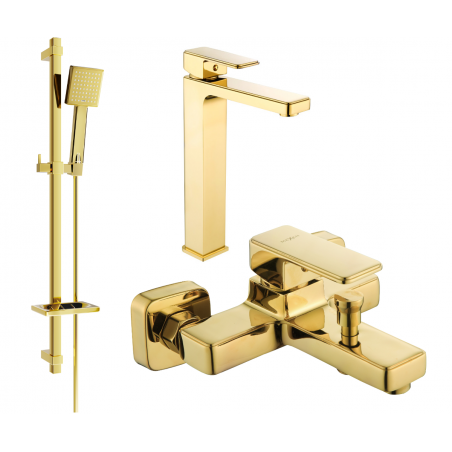 Mexen Cetus DQ45 Badewannenset, golden - 744313DQ45-50