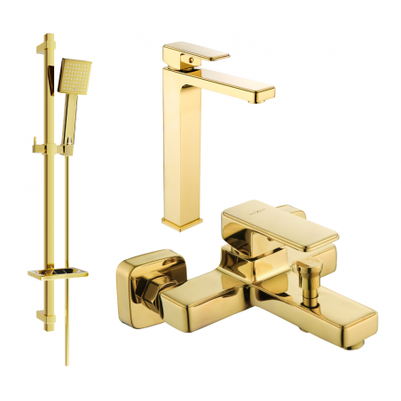 Mexen Cetus DQ45 bath set, gold - 744313DQ45-50