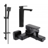 Mexen Cetus DQ45 bath set, black - 744313DQ45-70