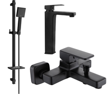 Mexen Cetus DQ45 Badezimmerset, schwarz - 744313DQ45-70