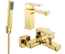 Mexen Cetus R77 Badewannen-Set, gold - 744303R77-50