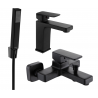 Mexen Cetus R77 bathtub set, black - 744303R77-70