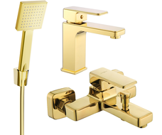 Mexen Cetus R45 bathtub set, gold - 744303R45-50