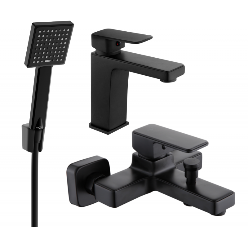 Mexen Cetus R45 Badewannen-Set, schwarz - 744303R45-70