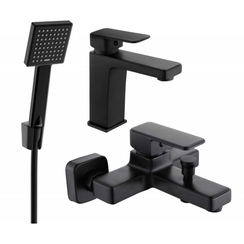 Mexen Cetus R45 badkarsset, svart - 744303R45-70