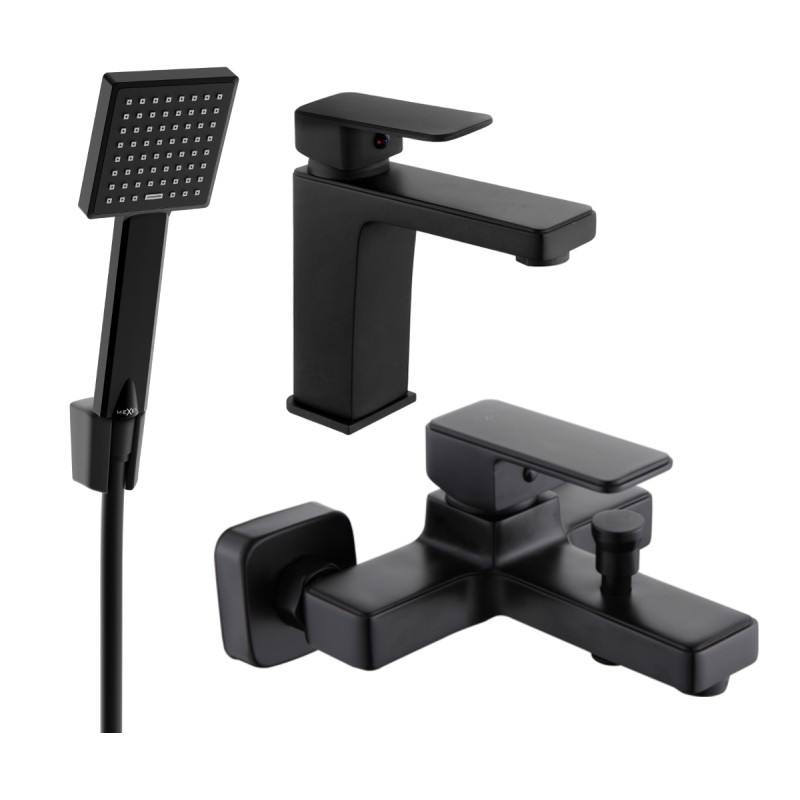Mexen Cetus R45 vannikomplekt, must - 744303R45-70