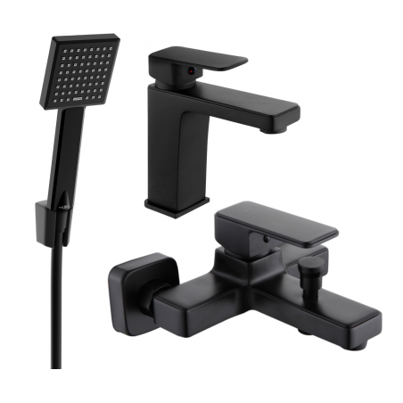 Mexen Cetus R45 Badewannen-Set, schwarz - 744303R45-70