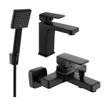 Mexen Cetus R45 conjunto de bañera, negro - 744303R45-70