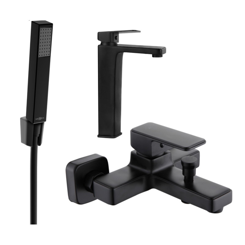 Mexen Cetus R77 vannikomplekt, must - 744313R77-70
