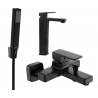 Mexen Cetus R77 Badewannenset, schwarz - 744313R77-70