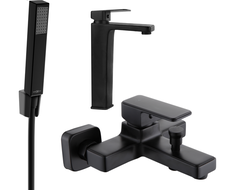Mexen Cetus R77 Badewannenset, schwarz - 744313R77-70