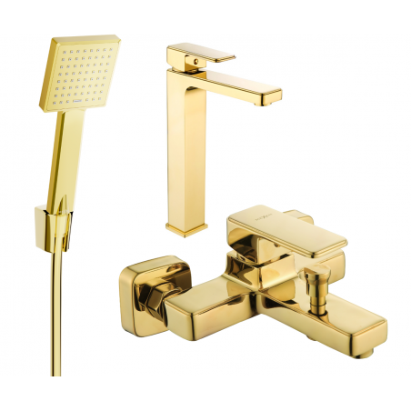 Mexen Cetus R45 Badewannen-Set, Gold - 744313R45-50