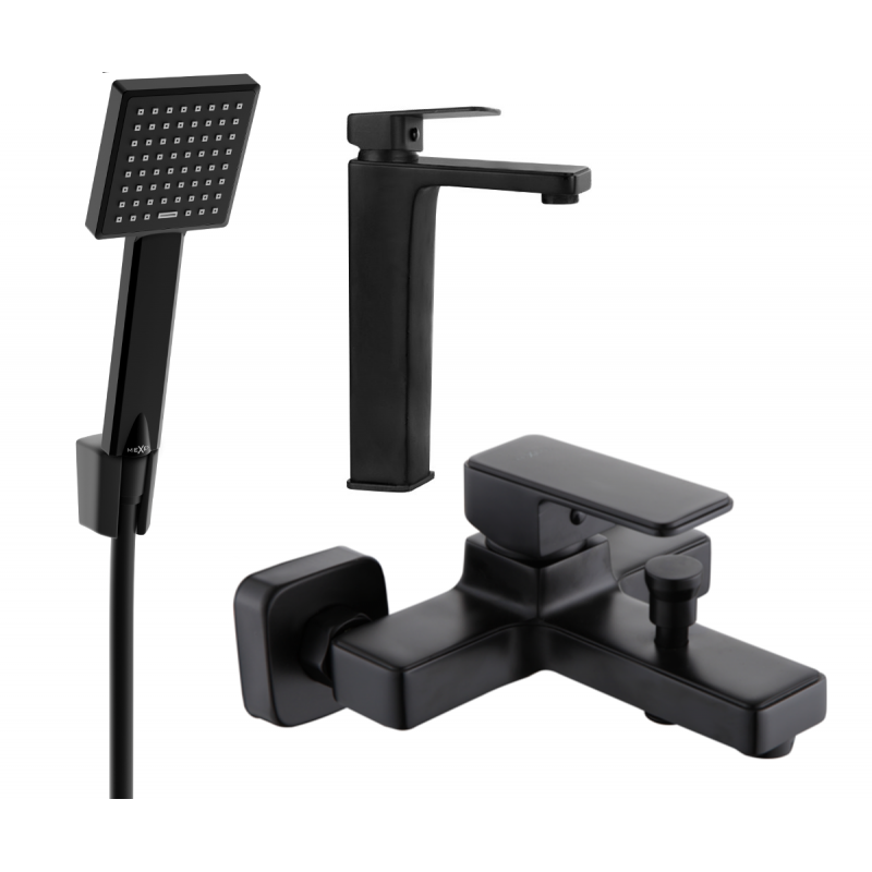 Mexen Cetus R45 ensemble de baignoire, noir - 744313R45-70