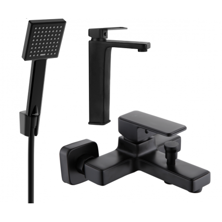 Mexen Cetus R45 ensemble de baignoire, noir - 744313R45-70