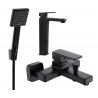 Mexen Cetus R45 bathtub set, black - 744313R45-70