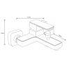 Mexen Cetus R77 Badewannenarmatur mit Duschset, Chrom - 74433R77-00