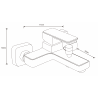 Mexen Cetus R77 bathtub faucet with shower set, gold - 74433R77-50