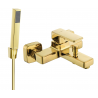 Mexen Cetus R77 bath mixer with shower set, gold - 74433R77-50