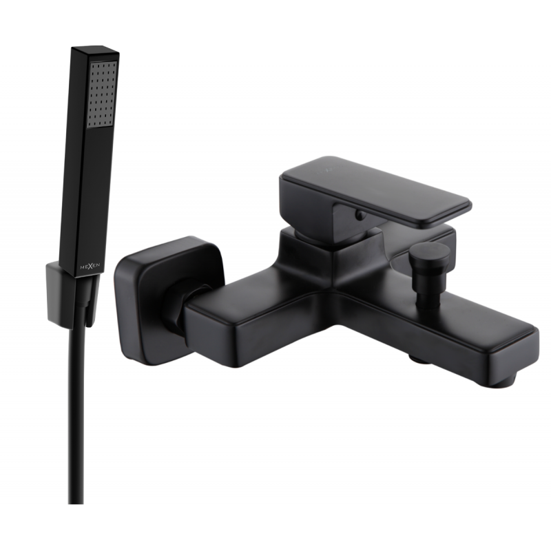 Mexen Cetus R77 grifo de bañera con kit de ducha, negro - 74433R77-70