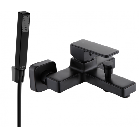 Mexen Cetus R77 bath tap with shower set, black - 74433R77-70