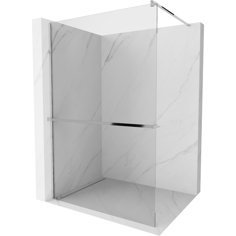 Mexen Kioto+ paroi de douche avec étagère Walk-in 95 x 200 cm, transparent, chrome - 800-095-121-01-00