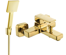 Mexen Cetus R45 bathtub faucet with shower set, gold - 74433R45-50