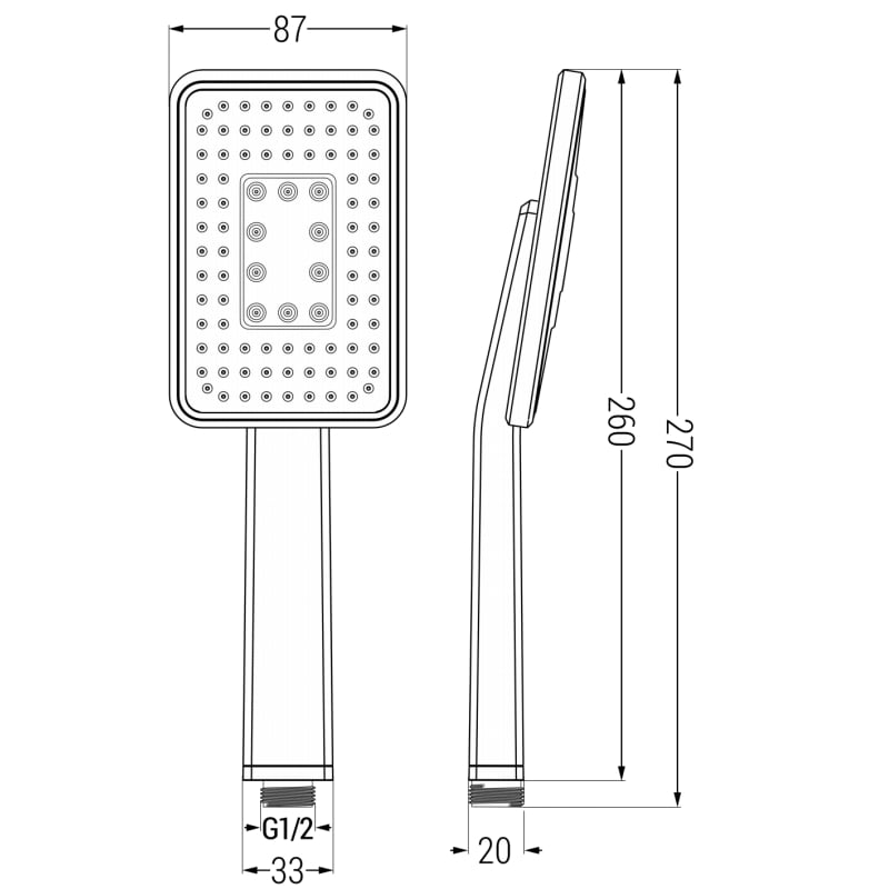Mexen R-54 1-funktsiooniline dušiotsik, valge/kroom - 79554-21