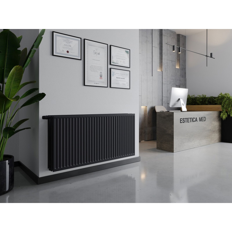 Mexen CVH30 Hügieeni lamellradiaator 300 x 2200 mm, alumine ühendus, 1919 W, antratsiit - W630H-030-220-66