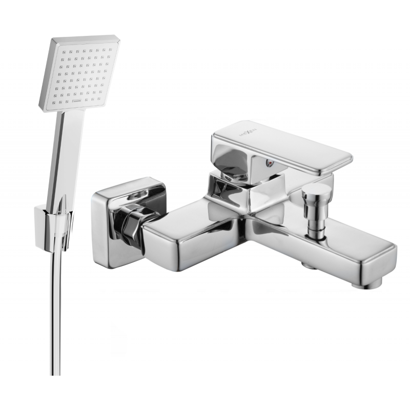 Mexen Cetus R45 bath mixer with shower set, chrome - 74433R45-00