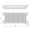 Mexen CVH30 Hygiëne plaatradiator 500 x 2200 mm, onderste aansluiting, 2852 W, antraciet - W630H-050-220-66