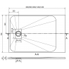 Mexen Hugo plato de ducha rectangular SMC 90 x 70 cm, blanco, cubre desagüe inox - 42107090-X