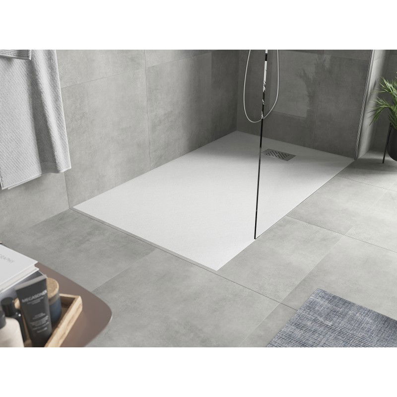 Mexen Hugo base de duche retangular SMC 140 x 70 cm, branco, grelha inox - 42107014-X