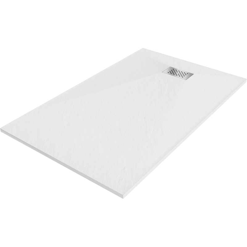 Mexen Hugo rectangular SMC shower tray 140 x 70 cm, white, inox cover - 42107014-X