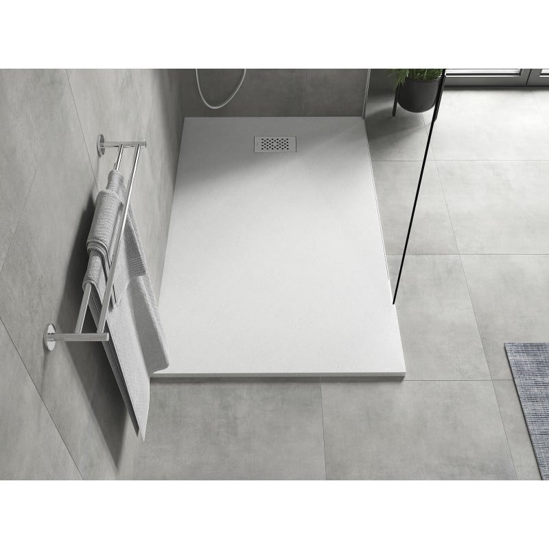 Mexen Hugo rectangular tray SMC 160 x 70 cm, white, inox cover - 42107016-X