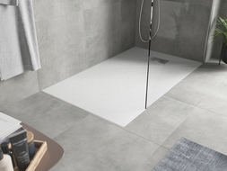 Mexen Hugo receveur de douche rectangulaire SMC 140 x 80 cm, blanc, cache inox - 42108014-X