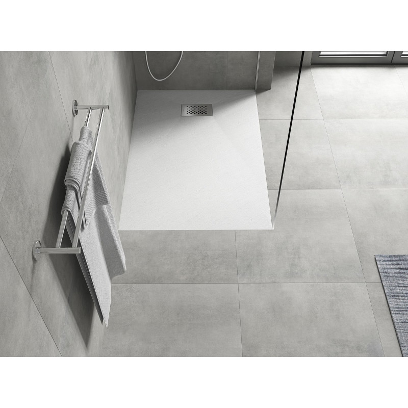 Mexen Hugo pravokutna tuš kada SMC 130 x 80 cm, bijela, inox maskirna ploča - 42108013-X