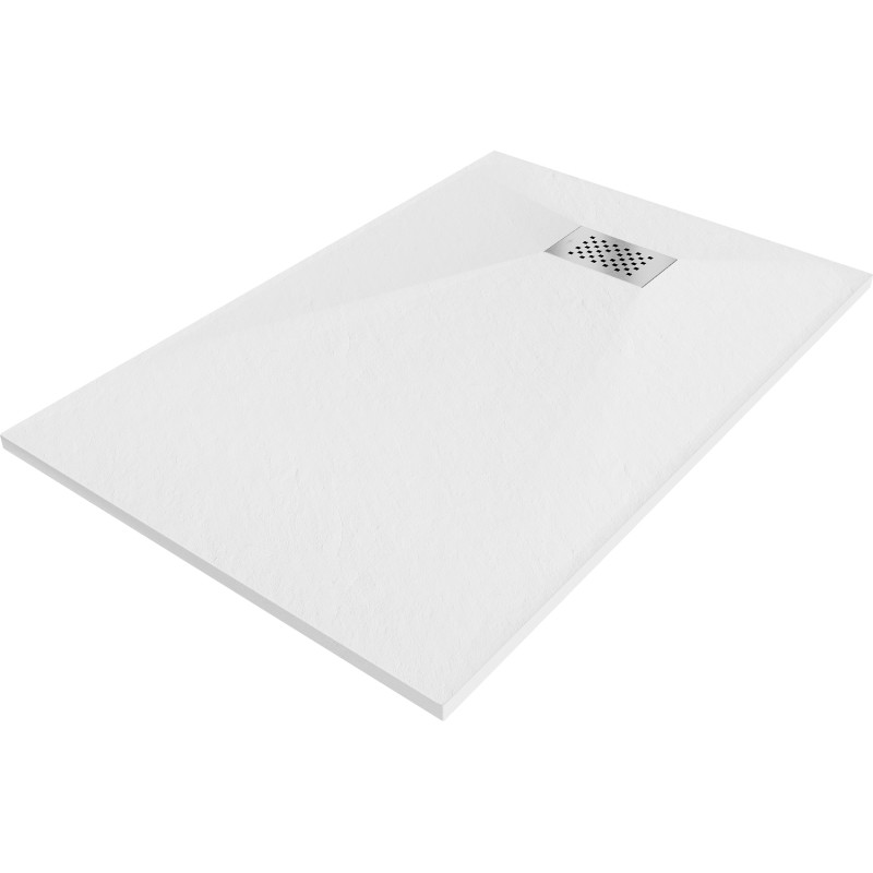 Mexen Hugo pravokutna tuš kada SMC 130 x 80 cm, bijela, inox maskirna ploča - 42108013-X