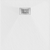 Receveur de douche carré Mexen Hugo SMC 80 x 80 cm, blanc, cache inox - 42108080-X