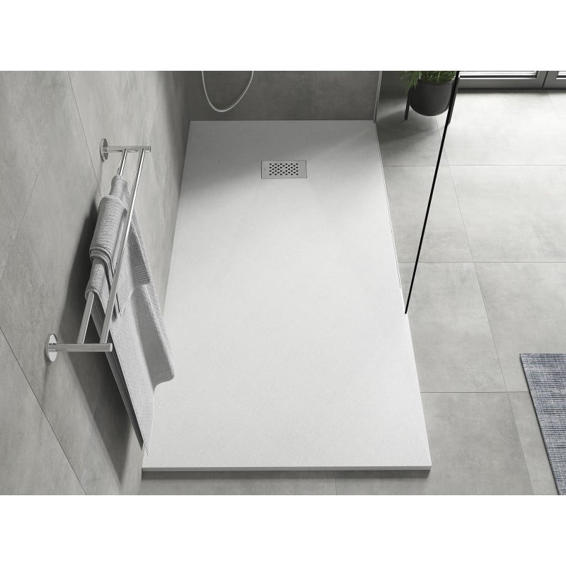 Mexen Hugo rectangular SMC shower tray 170 x 80 cm, white, inox cover - 42108017-X