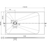 Mexen Hugo rechteckige Duschwanne SMC 180 x 80 cm, weiß, Abdeckung Inox - 42108018-X