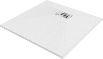 Mexen Hugo brodzik kwadratowy SMC 90 x 90 cm, biały, maskownica inox - 42109090-X
