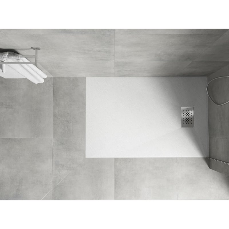 Mexen Hugo rechthoekige douchebak SMC 120 x 90 cm, wit, inox afdekrooster - 42109012-X