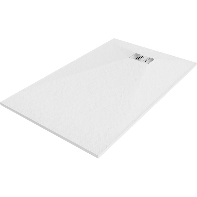 Mexen Hugo rectangular SMC shower tray 140 x 90 cm, white, inox cover - 42109014-X