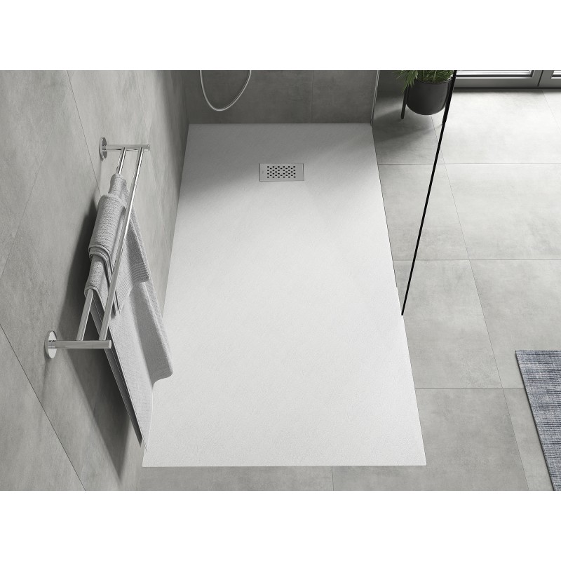 Mexen Hugo brodzik prostokątny SMC 180 x 90 cm, biały, maskownica inox - 42109018-X