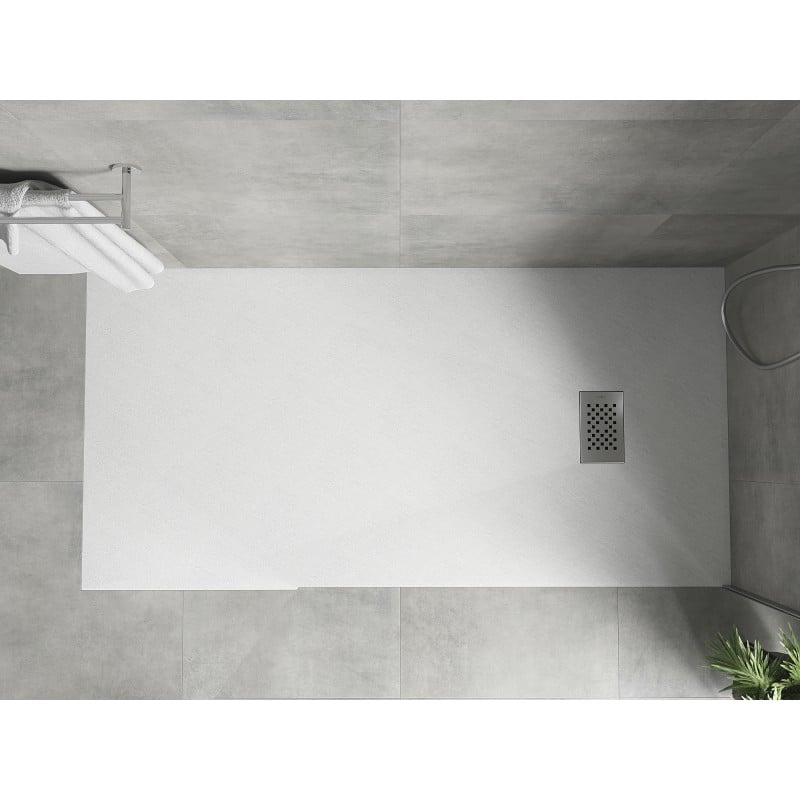 Mexen Hugo brodzik prostokątny SMC 170 x 90 cm, biały, maskownica inox - 42109017-X