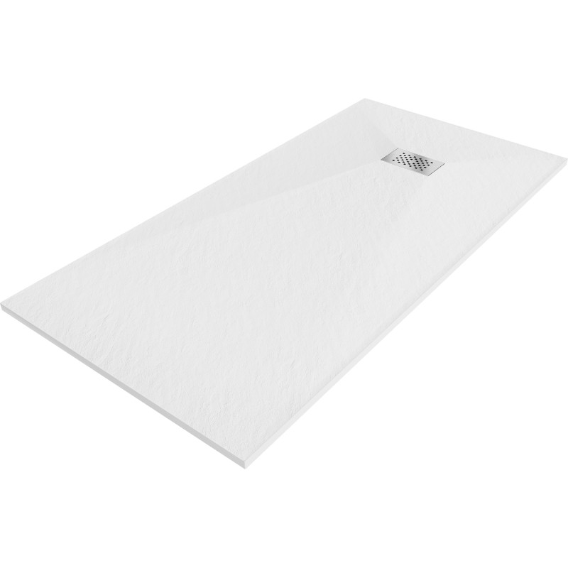 Mexen Hugo plato de ducha rectangular SMC 180 x 90 cm, blanco, cubierta de inox - 42109018-X
