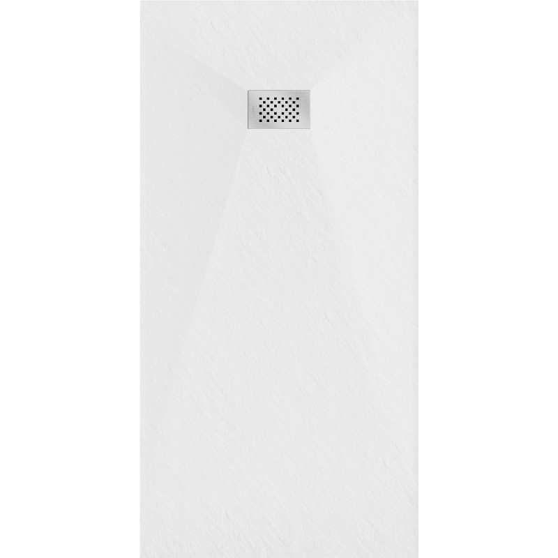 Mexen Hugo plato de ducha rectangular SMC 180 x 90 cm, blanco, cubierta de inox - 42109018-X