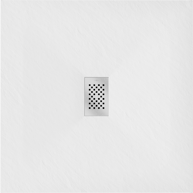 Mexen Hugo brodzik kwadratowy SMC 100 x 100 cm, biały, maskownica inox - 42101010-X